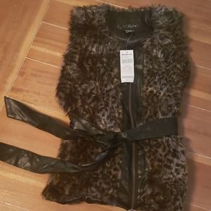 Leopard fur vest